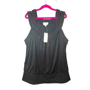 DELETTA BY ANTHROPOLOGIE Elegant Black Sleeveless Top Size S NWT